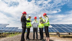 Workers planning solar plan - solar farm - Northmore Gordon