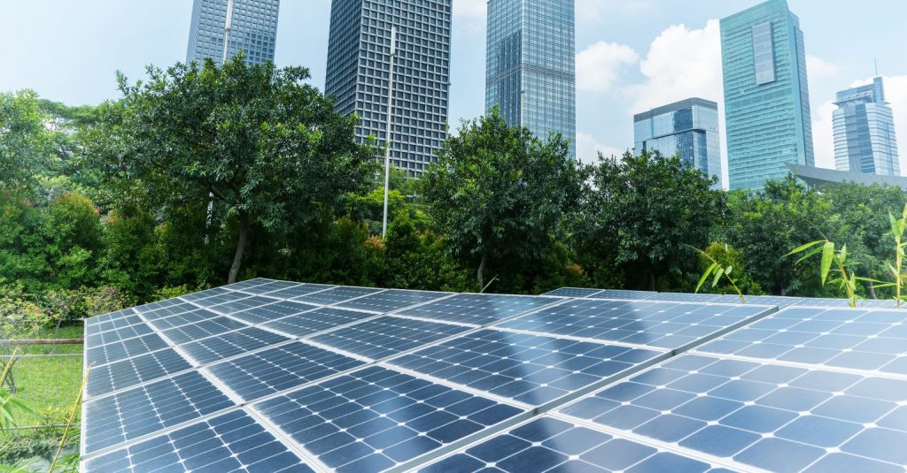 VEEC mid scale solar - solar panels next to business buildings - Northmore Gordon